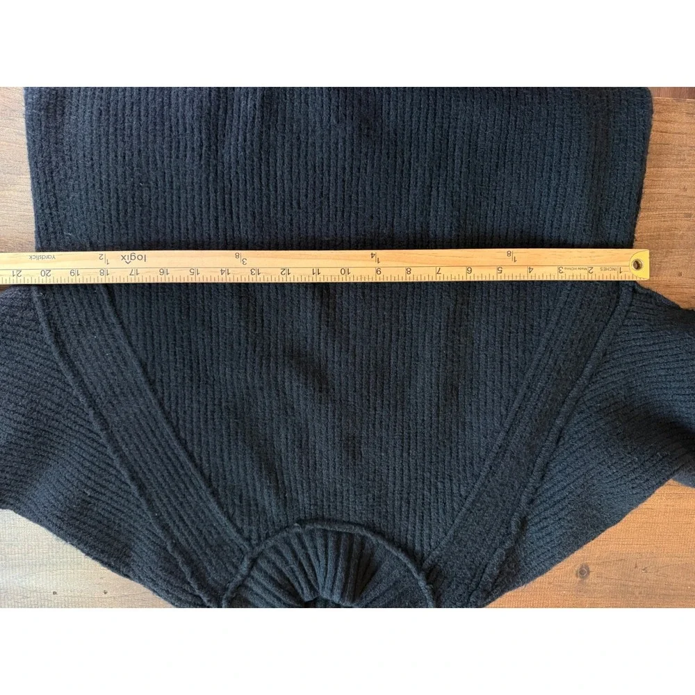 Free People Sunbeam Sweater Black Heavy Chunky Knit Oversized Pullover XS